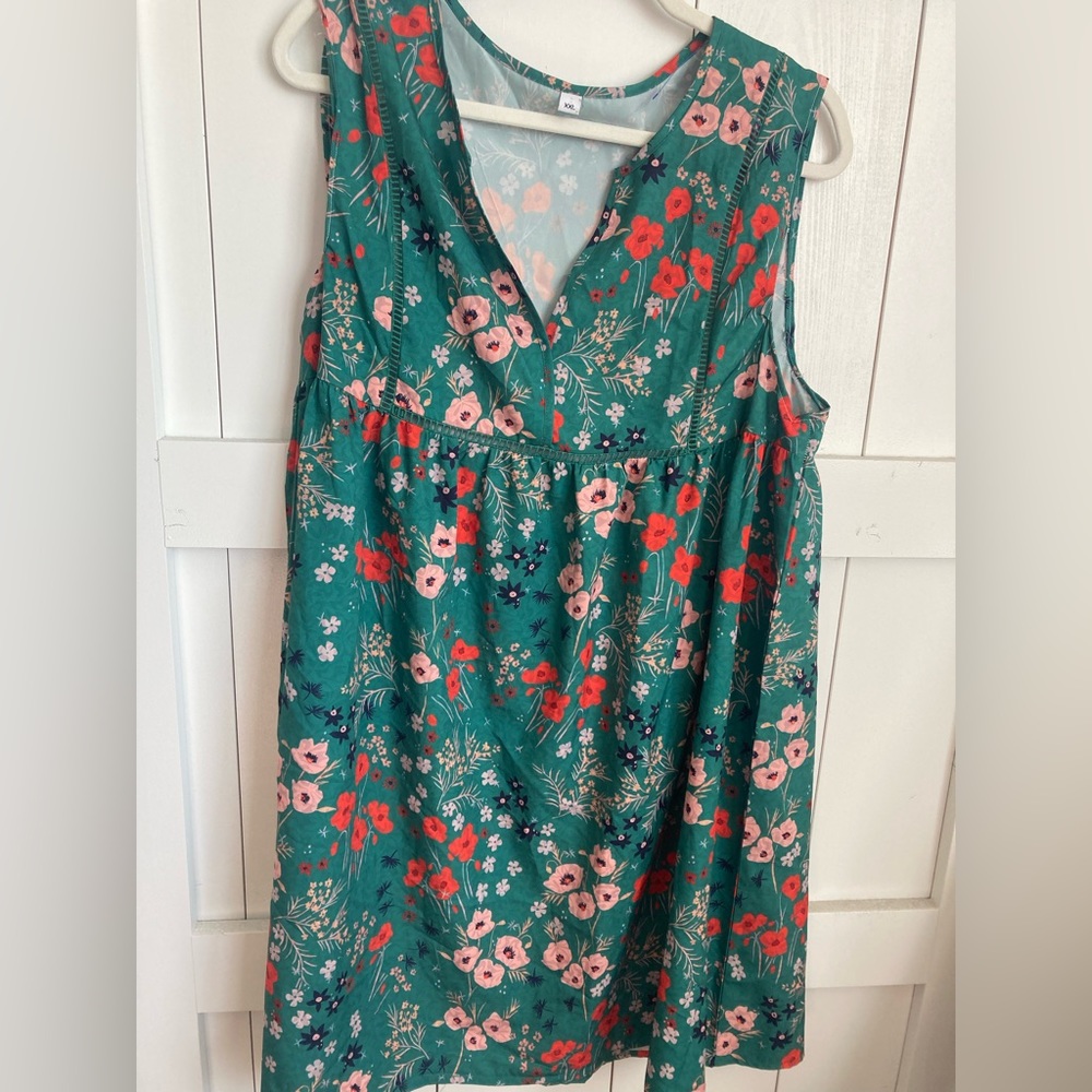 Floral sleeveless dress XXL